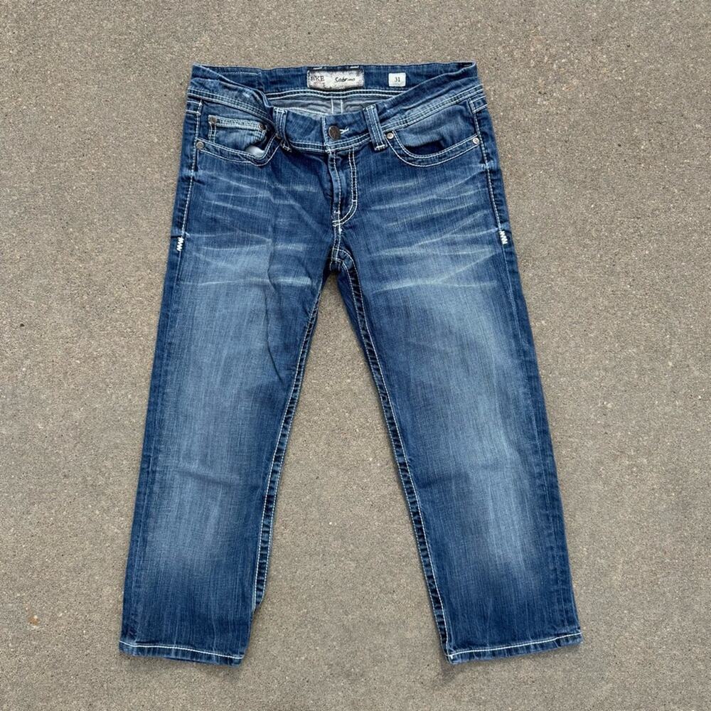 Buckle BKE Sabrina Crop Capri Blue Denim Jeans Size 31 Style BPL1013
